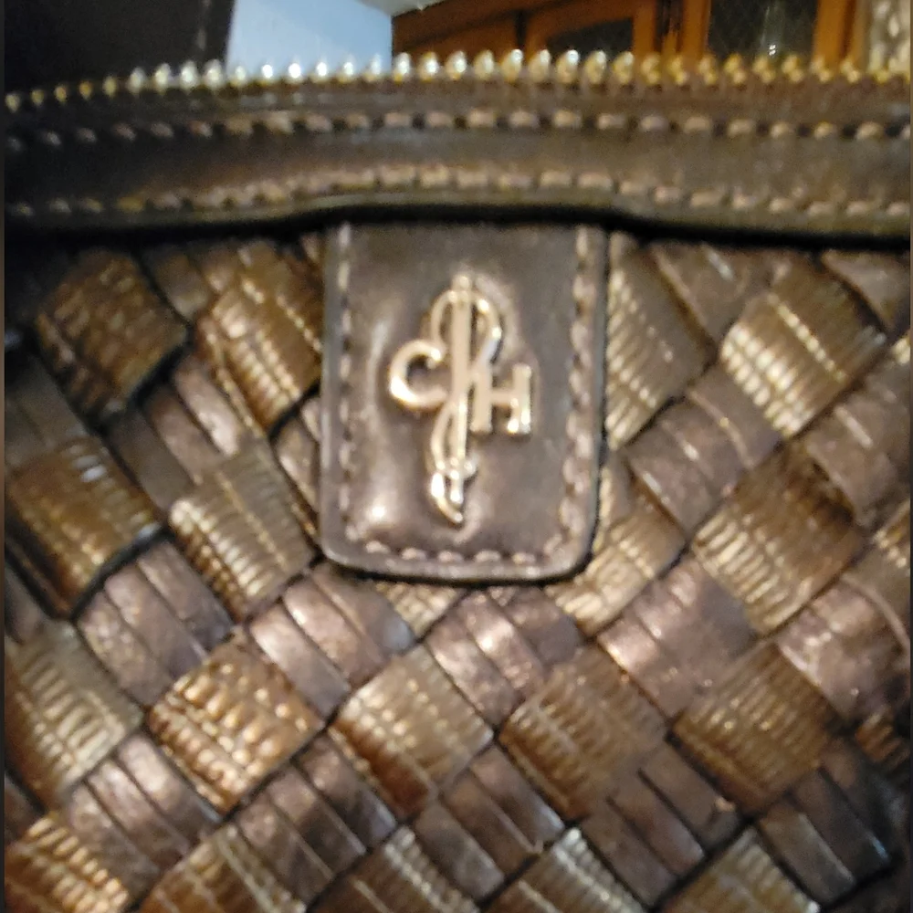 Cole Haan Chocolate Woven Leather Satchel - Picture 10 of 10